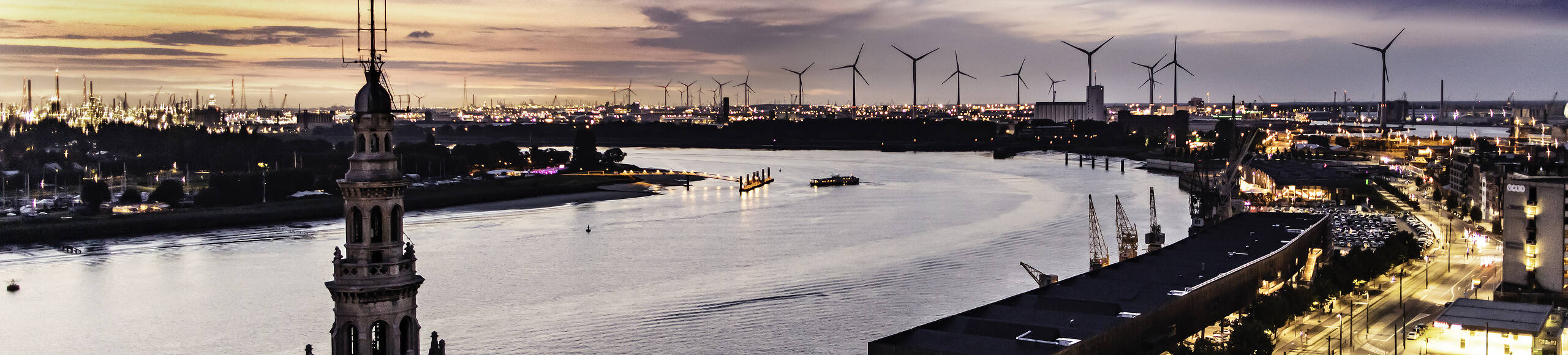 Panoramaaufnahme Scheldebocht Antwerpen